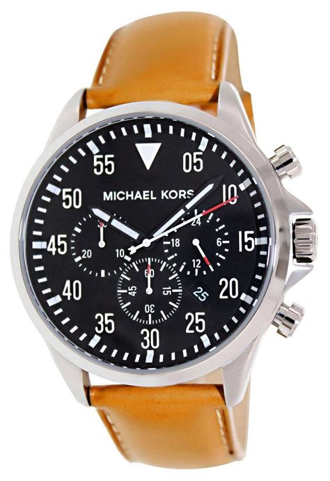 michael kors watches men's black pu chronograph watch bands|Michael Kors matte black watch.